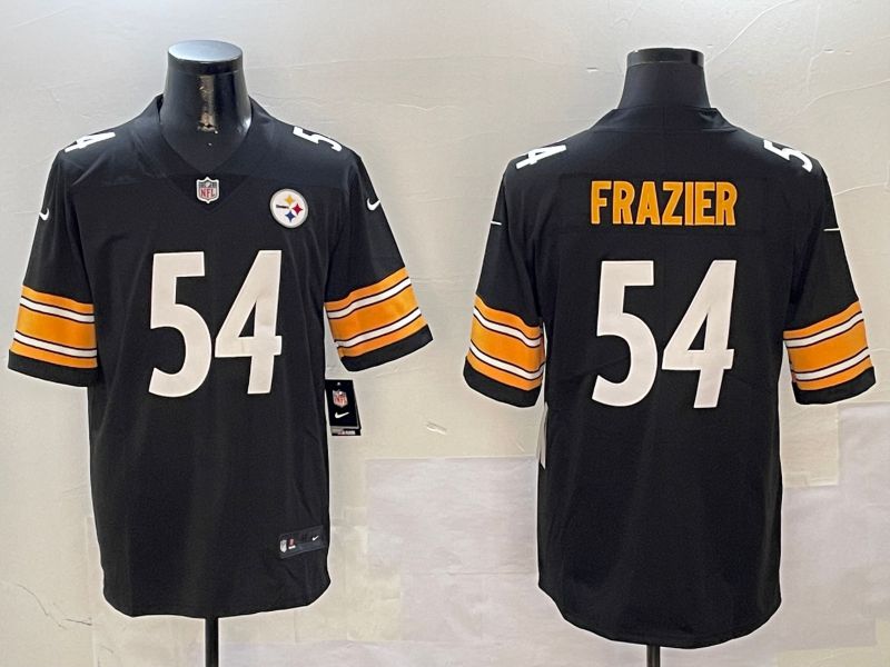 Men Pittsburgh Steelers #54 Frazier Black Second generation 2024 Nike Limited NFL Jersey style 1